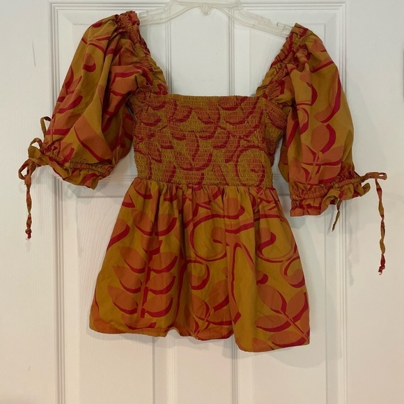 ANTHRO-Porridge Jina Smocked Babydoll Blouse - Picture 5 of 5